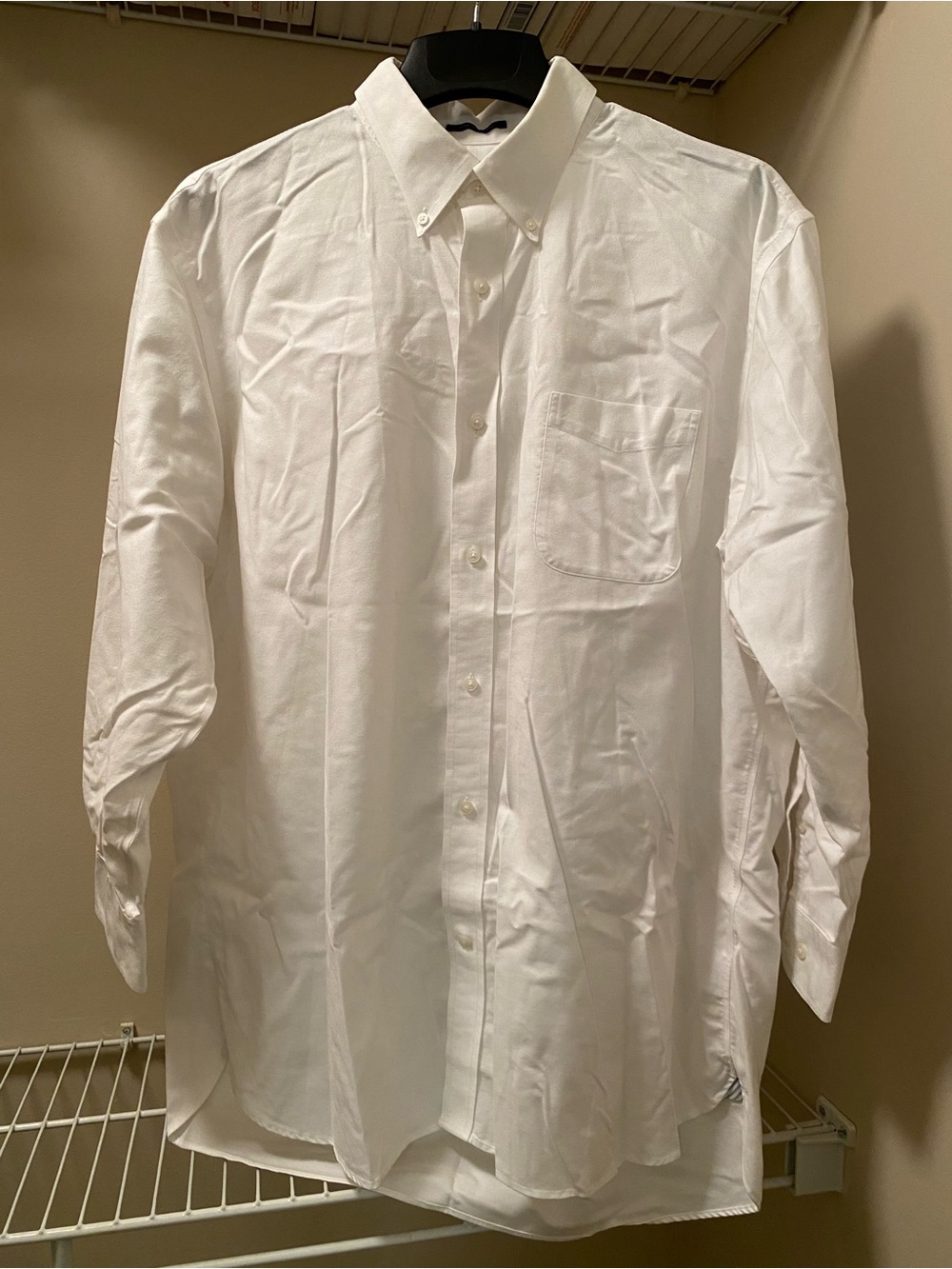 Lands' End Men's Traditional Fit Supima No Iron Oxford Long Sleeve Button Down